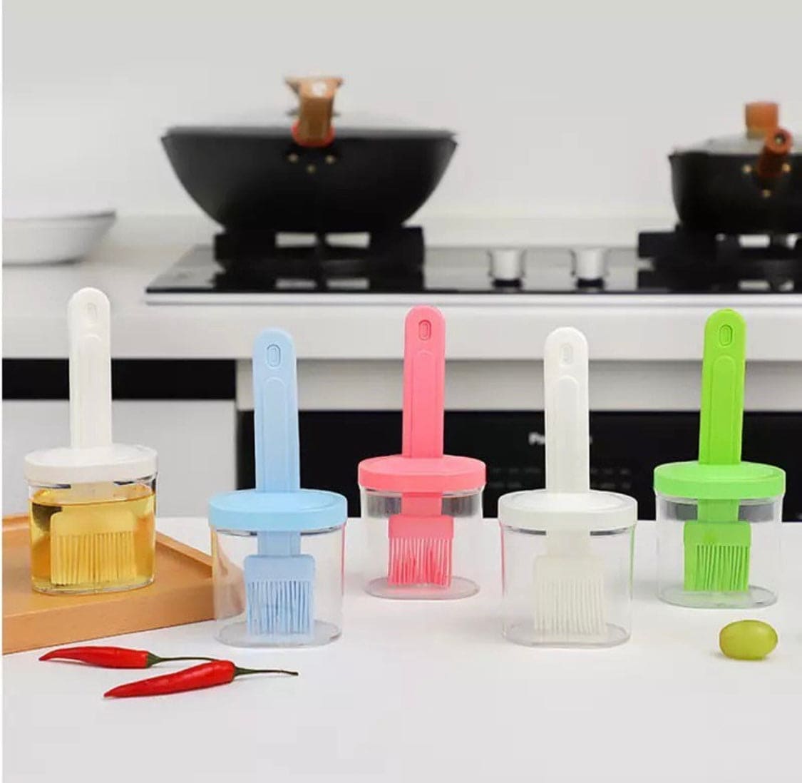 Silicone Oil Brush With Bottle, High Temperature Resistant Silicone Bottle Brush, Portable Barbecue Oil Brushkk Silicone Oil Brush With Bottle, High Temperature Resistant Silicone Bottle Brush, Portable Barbecue Oil Brushkk